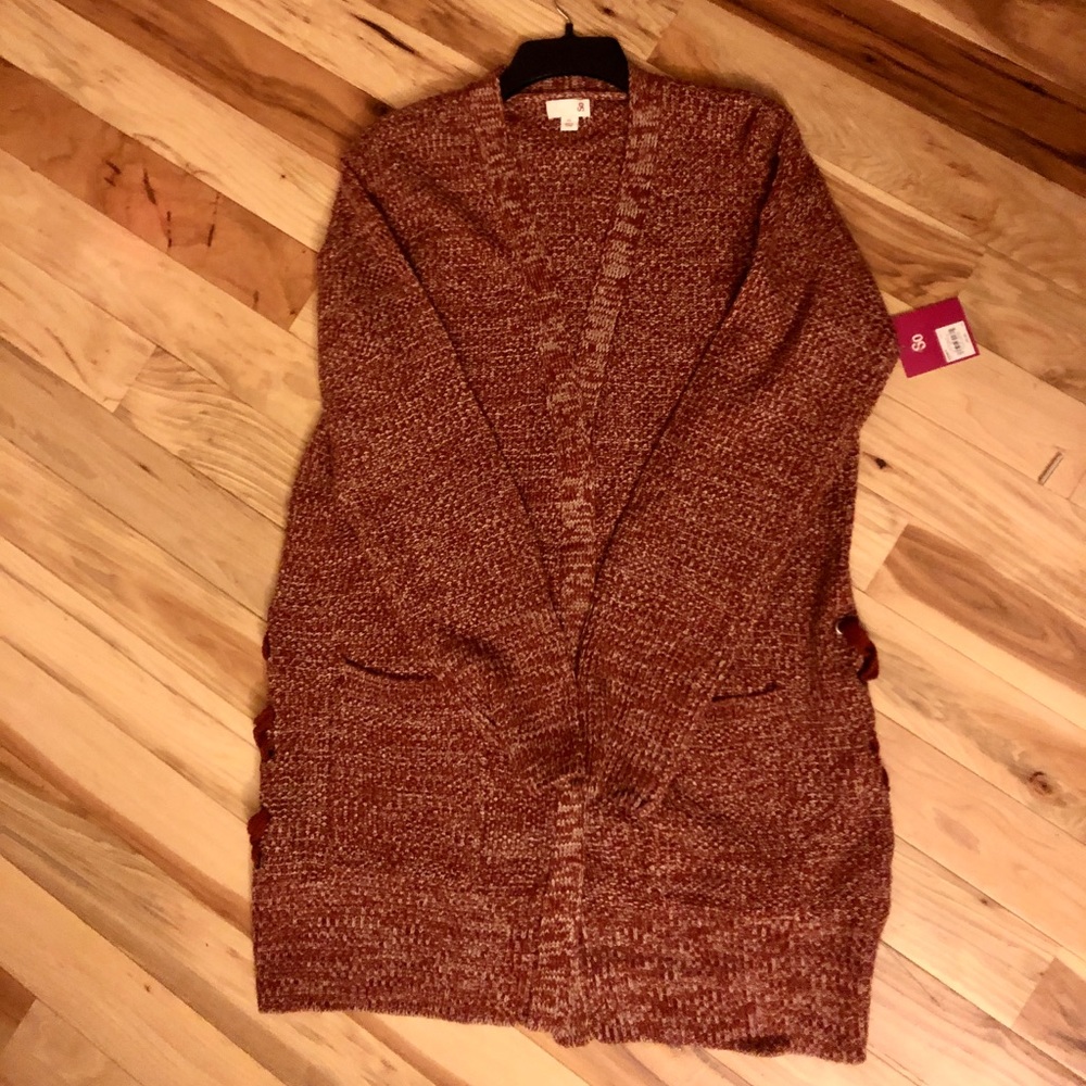 Heathered Orange Cardigan